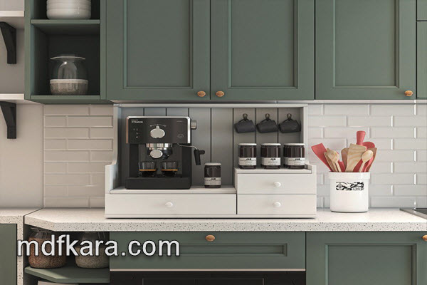 طراحی جدیدترین کافی بار روی کابینت | ام دی اف کارا